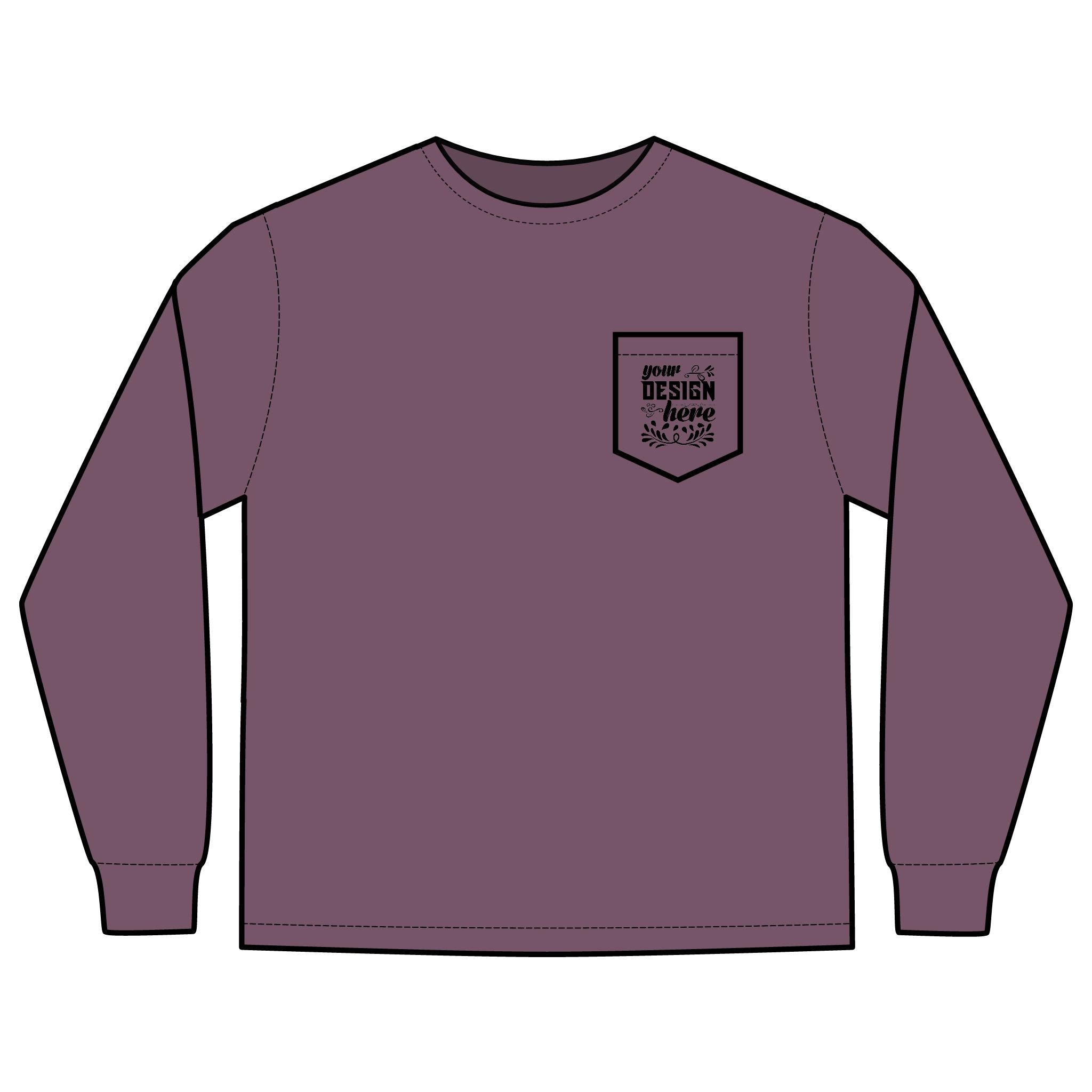 Customizable Comfort Colors 4410 Unisex Heavyweight Long Sleeve Pocket Tee