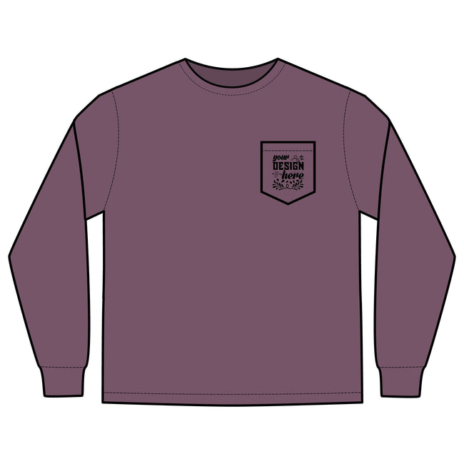 Customizable Comfort Colors 4410 Unisex Heavyweight Long Sleeve Pocket Tee