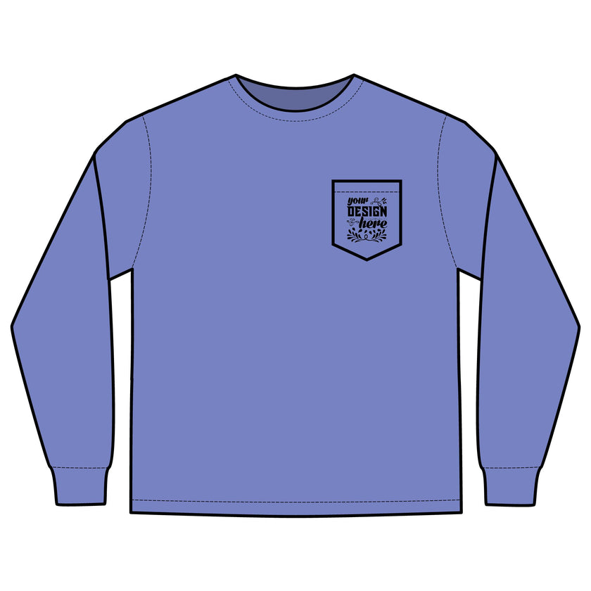 Customizable Comfort Colors 4410 Unisex Heavyweight Long Sleeve Pocket Tee