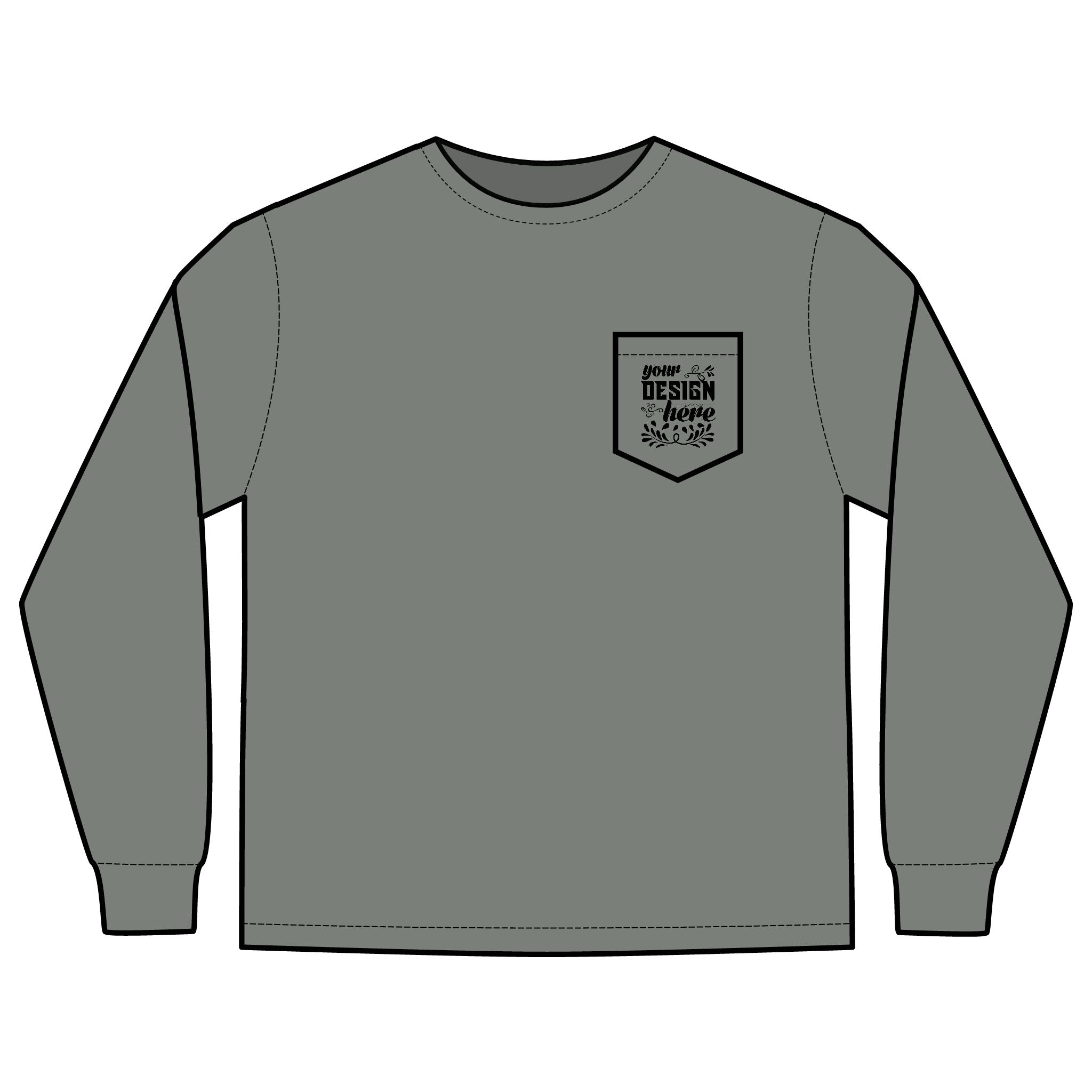 Customizable Comfort Colors 4410 Unisex Heavyweight Long Sleeve Pocket Tee