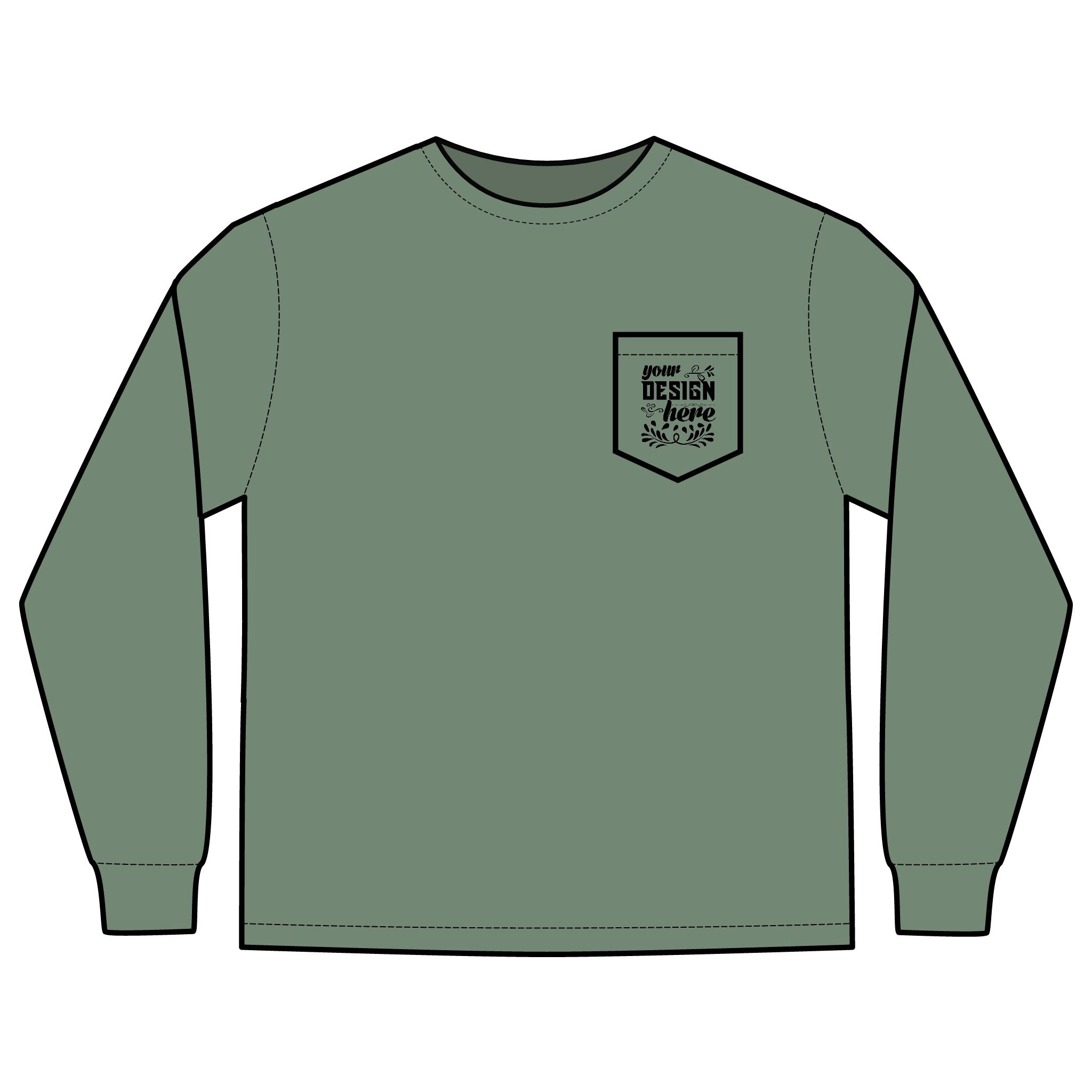 Customizable Comfort Colors 4410 Unisex Heavyweight Long Sleeve Pocket Tee