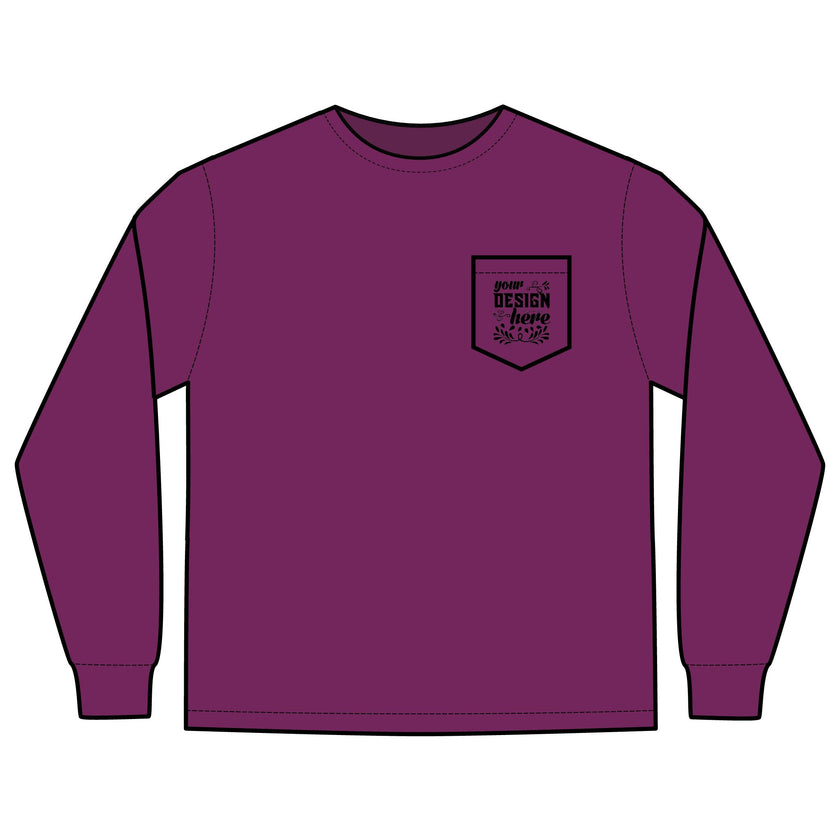 Customizable Comfort Colors 4410 Unisex Heavyweight Long Sleeve Pocket Tee