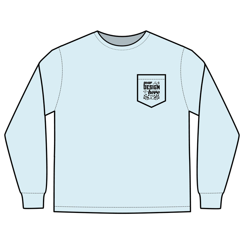Customizable Comfort Colors 4410 Unisex Heavyweight Long Sleeve Pocket Tee
