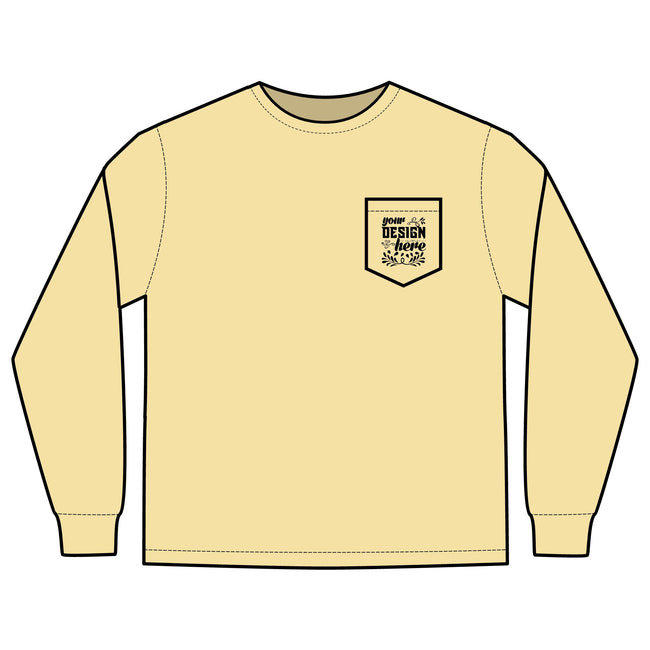Customizable Comfort Colors 4410 Unisex Heavyweight Long Sleeve Pocket Tee