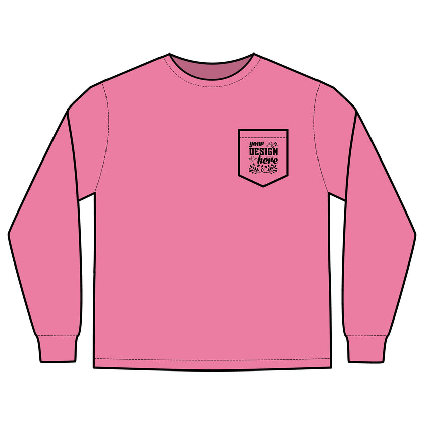 Customizable Comfort Colors 4410 Unisex Heavyweight Long Sleeve Pocket Tee