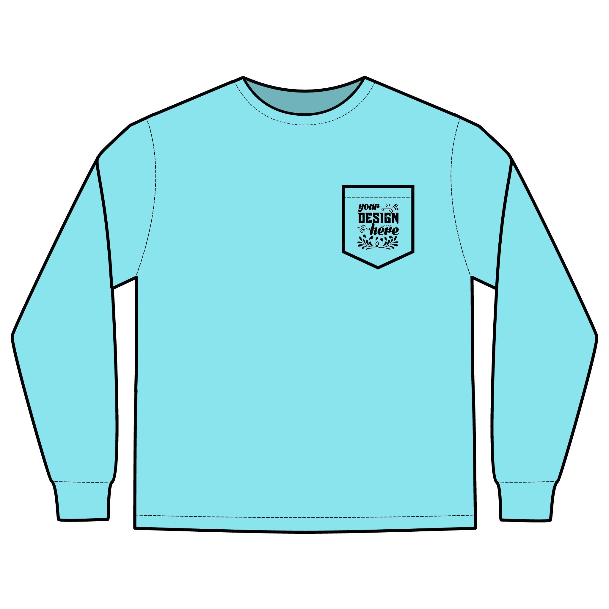 Customizable Comfort Colors 4410 Unisex Heavyweight Long Sleeve Pocket Tee
