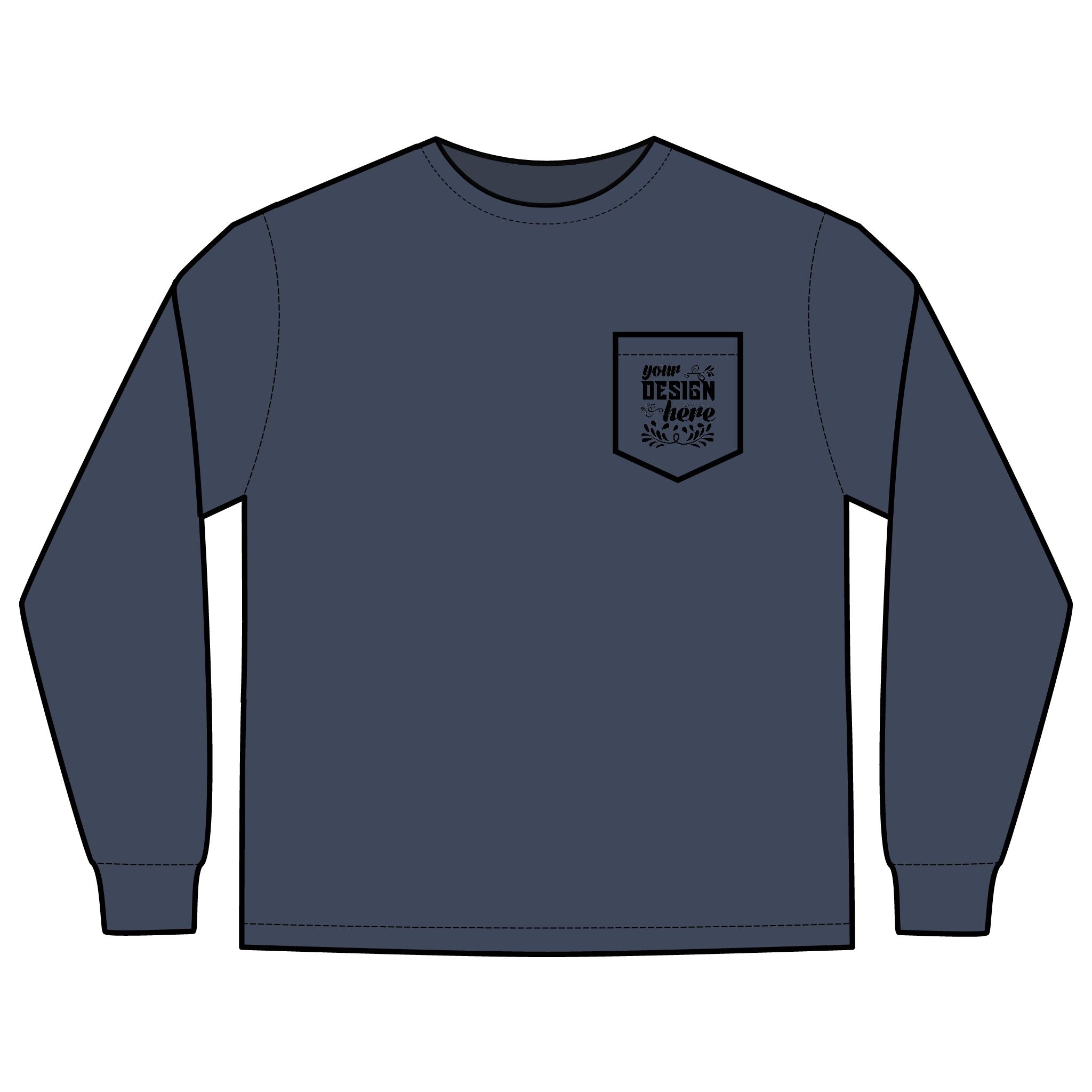 Customizable Comfort Colors 4410 Unisex Heavyweight Long Sleeve Pocket Tee