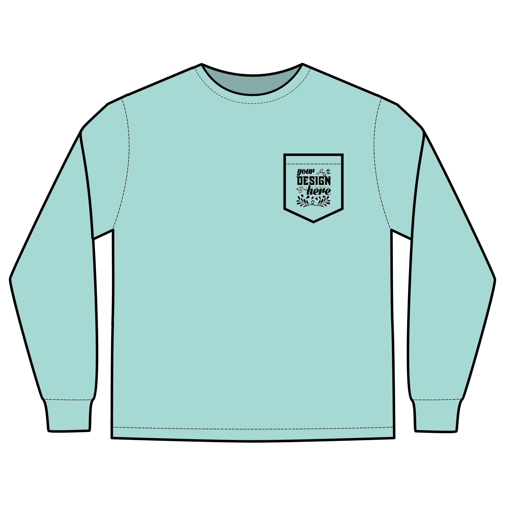 Customizable Comfort Colors 4410 Unisex Heavyweight Long Sleeve Pocket Tee