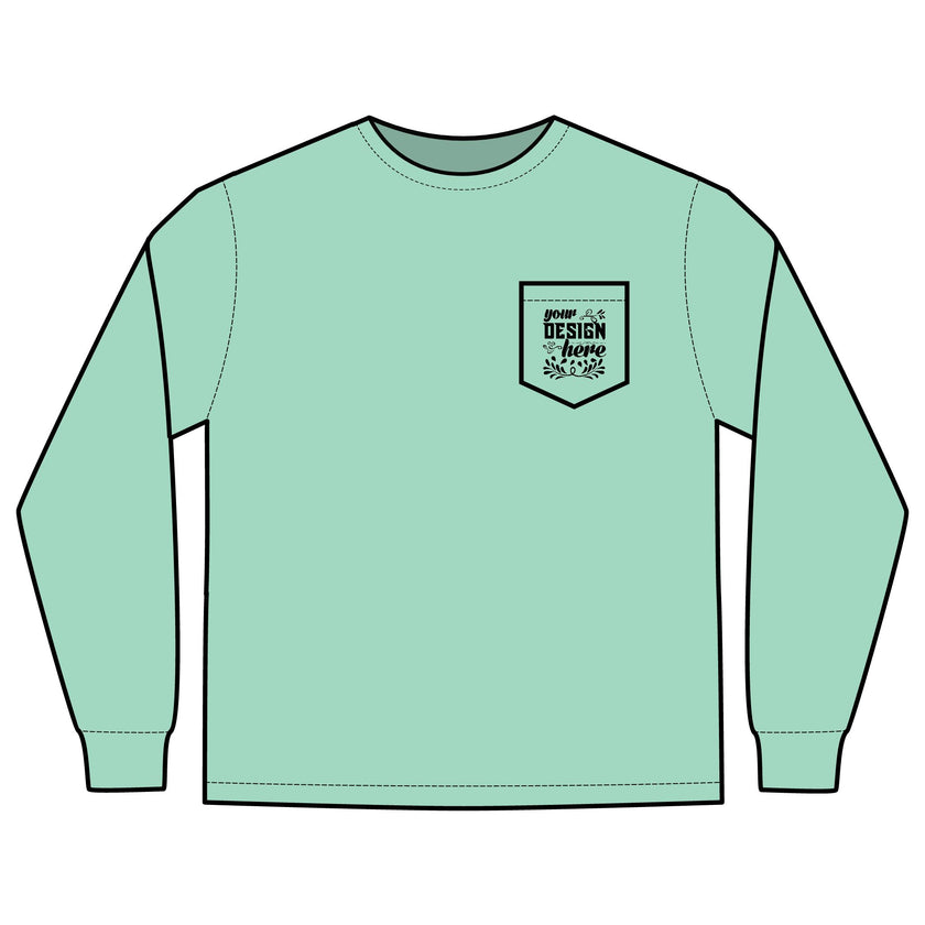 Customizable Comfort Colors 4410 Unisex Heavyweight Long Sleeve Pocket Tee