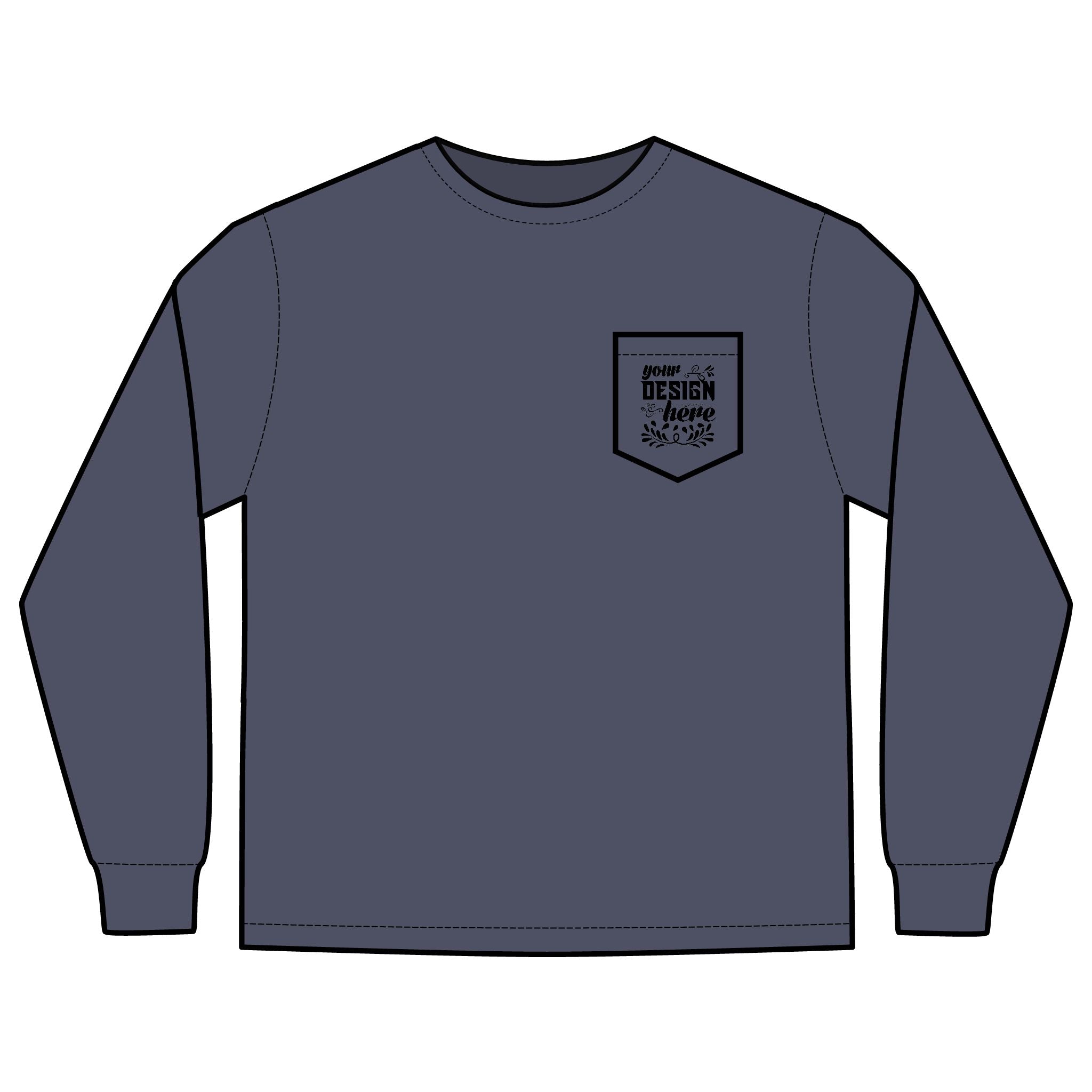 Customizable Comfort Colors 4410 Unisex Heavyweight Long Sleeve Pocket Tee