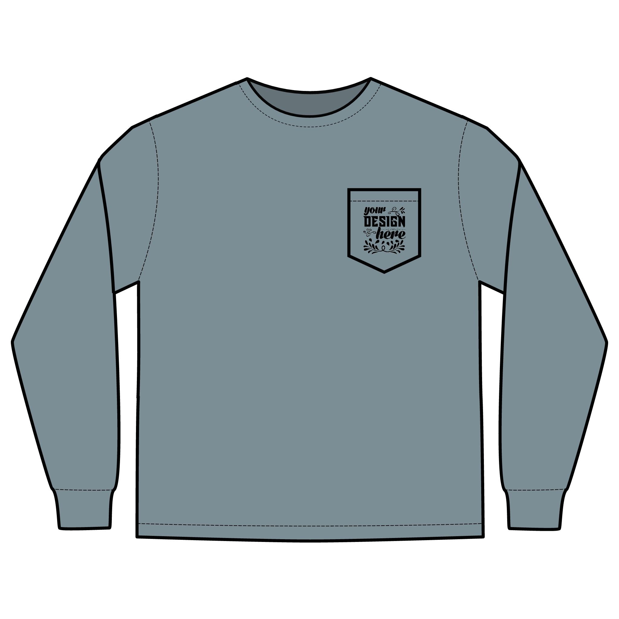 Customizable Comfort Colors 4410 Unisex Heavyweight Long Sleeve Pocket Tee