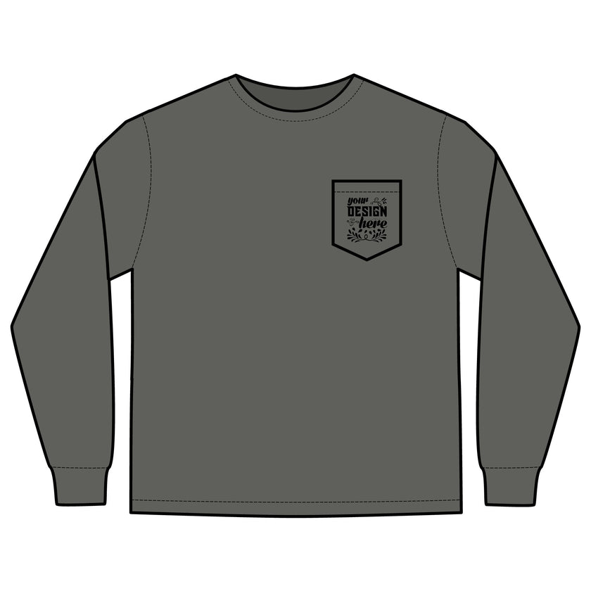Customizable Comfort Colors 4410 Unisex Heavyweight Long Sleeve Pocket Tee