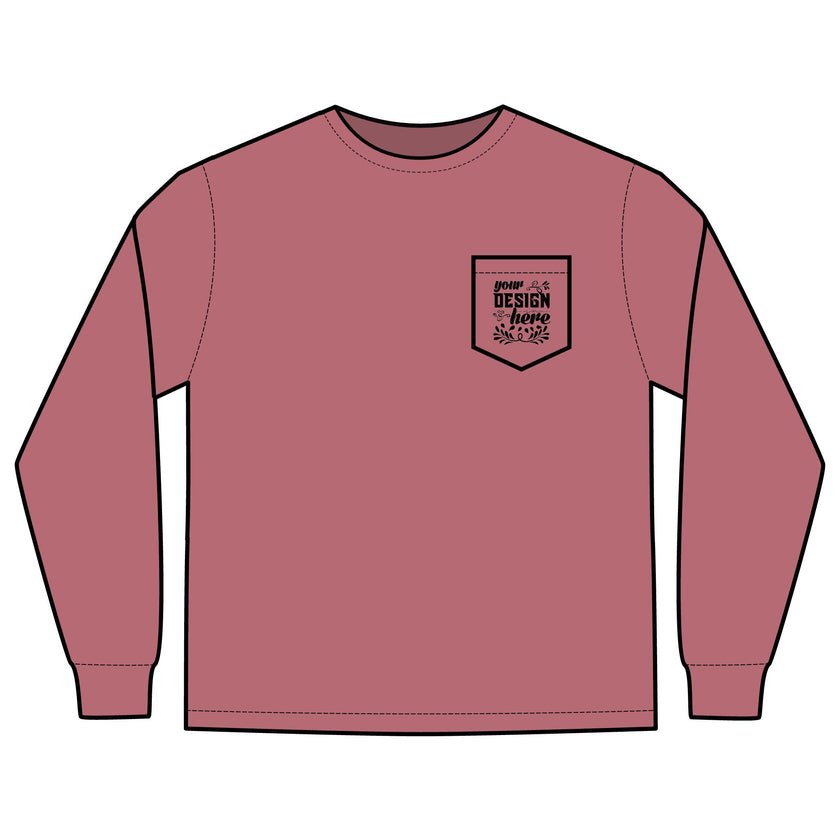Customizable Comfort Colors 4410 Unisex Heavyweight Long Sleeve Pocket Tee