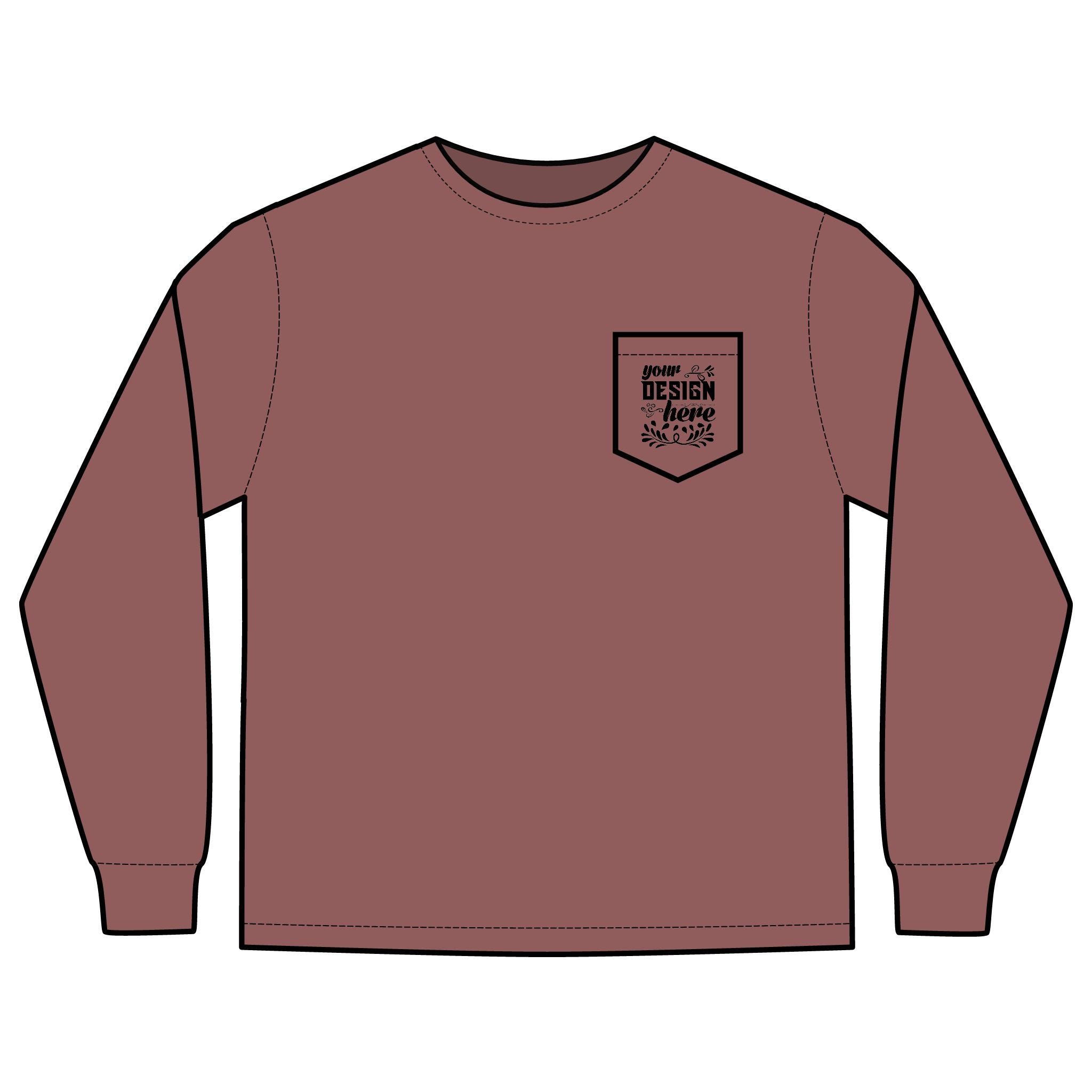 Customizable Comfort Colors 4410 Unisex Heavyweight Long Sleeve Pocket Tee