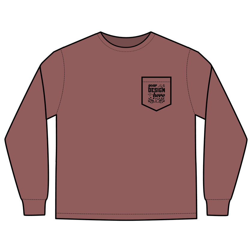 Customizable Comfort Colors 4410 Unisex Heavyweight Long Sleeve Pocket Tee