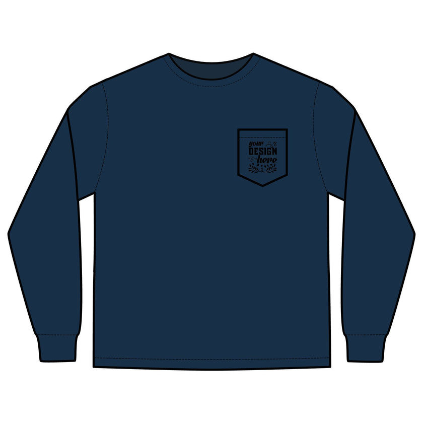 Customizable Comfort Colors 4410 Unisex Heavyweight Long Sleeve Pocket Tee