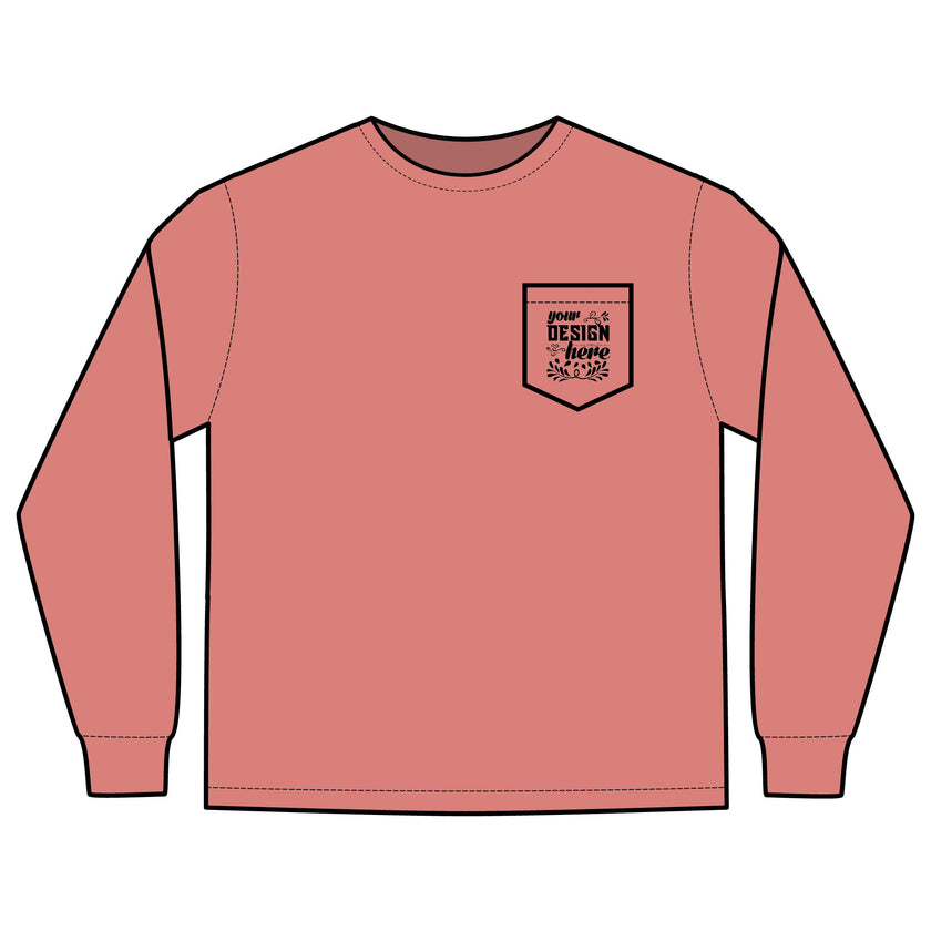 Customizable Comfort Colors 4410 Unisex Heavyweight Long Sleeve Pocket Tee