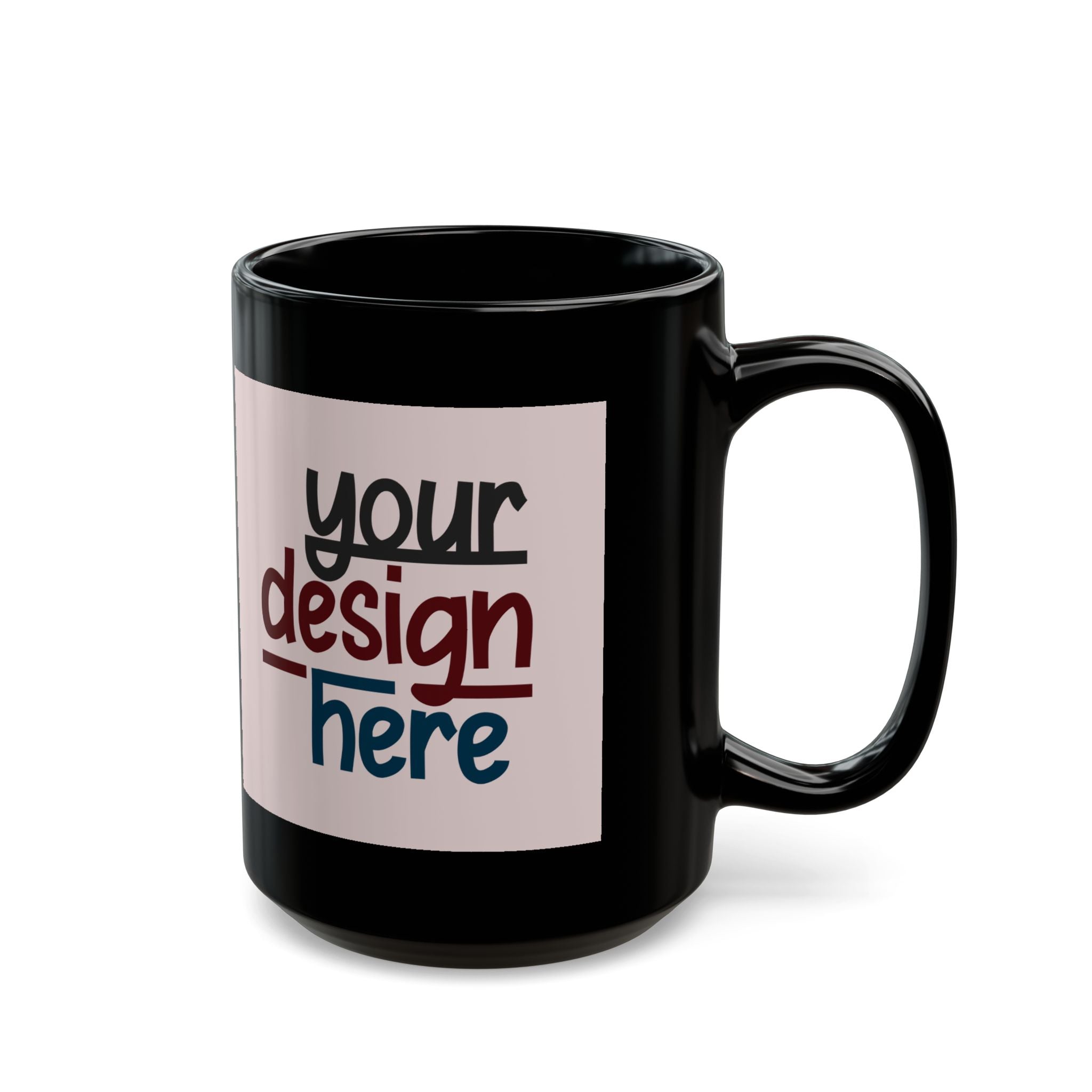 Customizable Black Ceramic Mug 11oz 15oz Glossy Finish Lead BPA Free