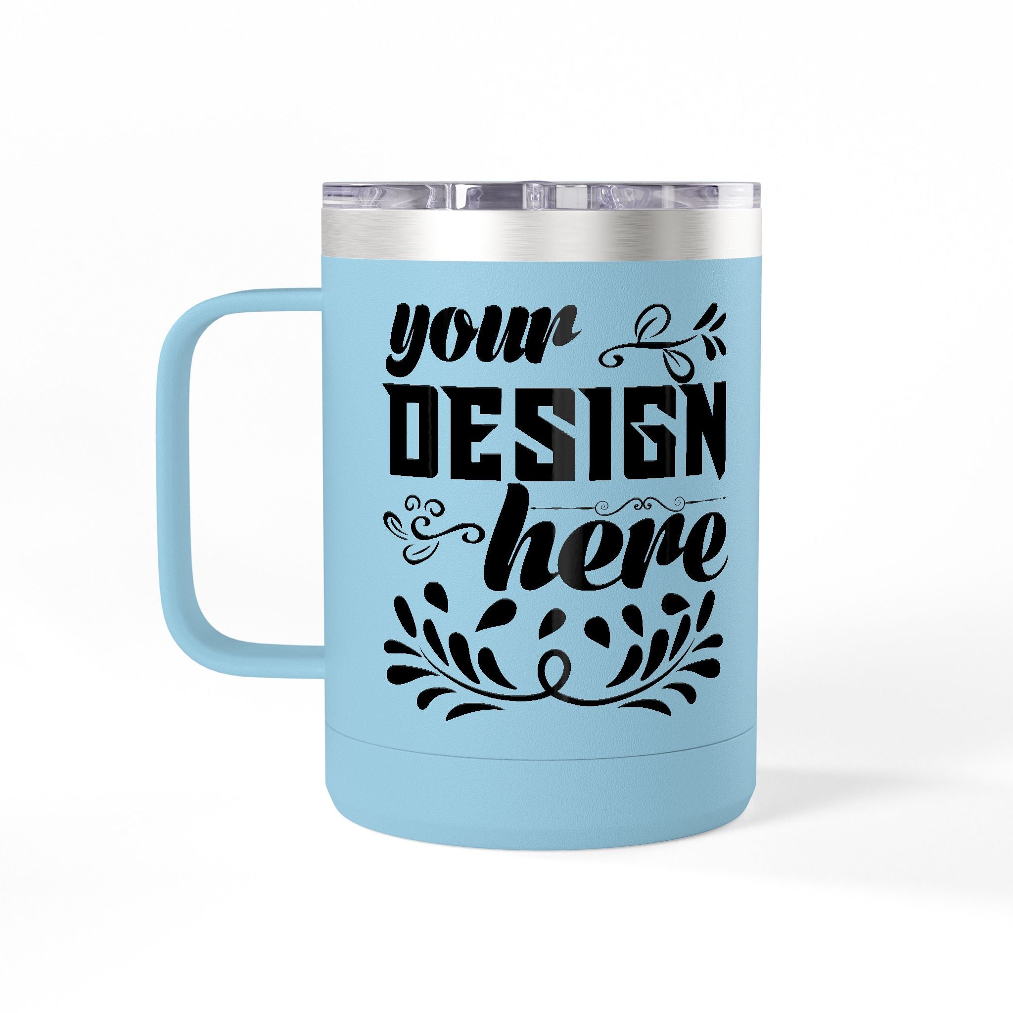 Customizable Polar Camel 15oz Stainless Steel Coffee Mug Tumbler Lid