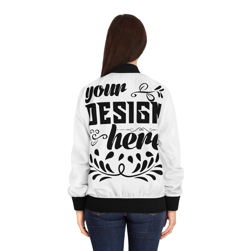 Customizable Womens Bomber Jacket All Over Print Lightweight Regular Fit