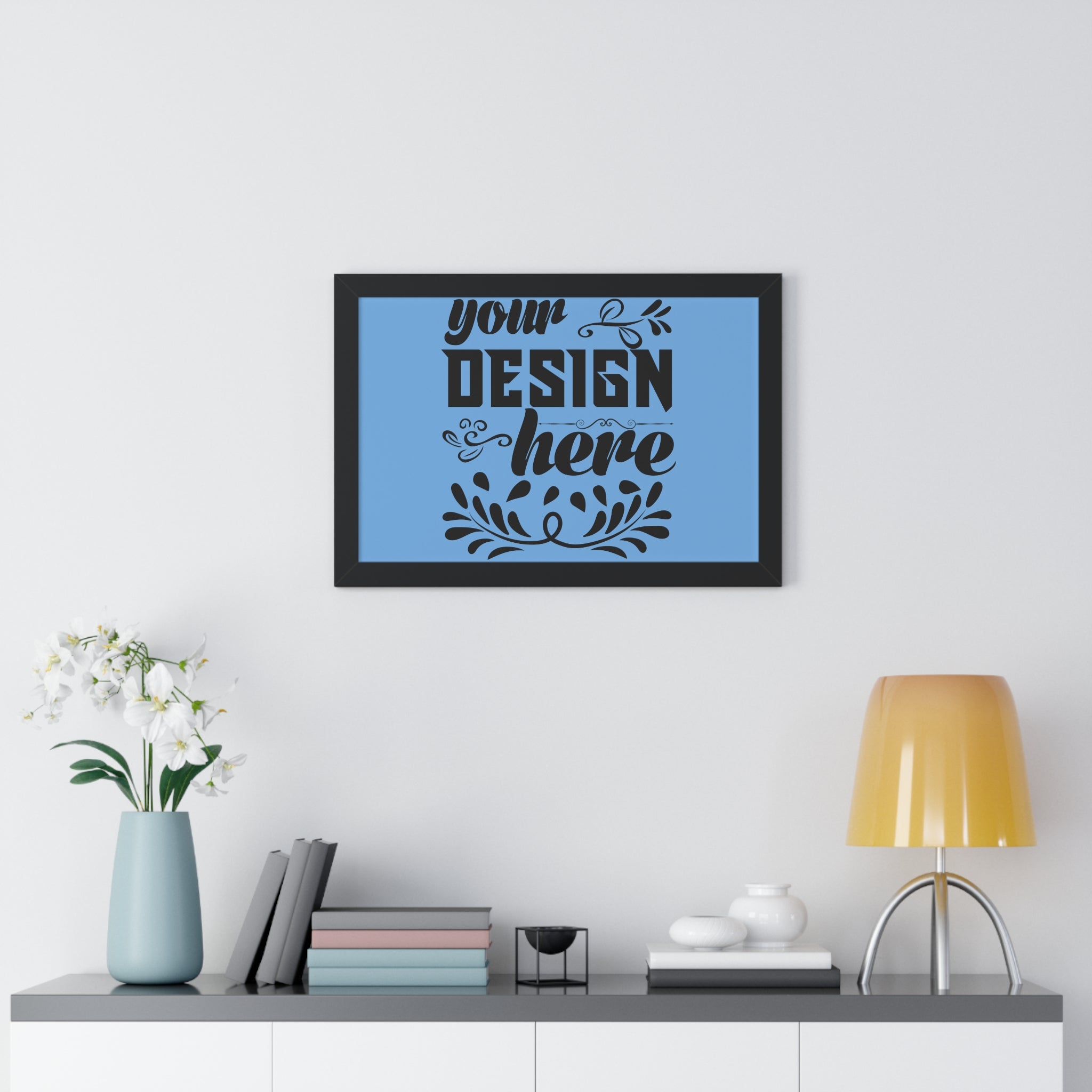 Customizable Framed Horizontal Poster on Matte Paper with Acrylic Cover
