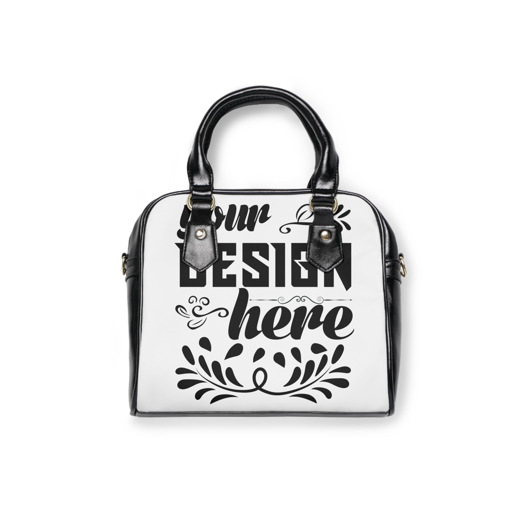 Customizable PU Leather Shoulder Handbag With Adjustable Strap Double Sided Print