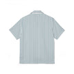 Men's Camp Collar Shirt | Linen-Texture Polyester Stripe