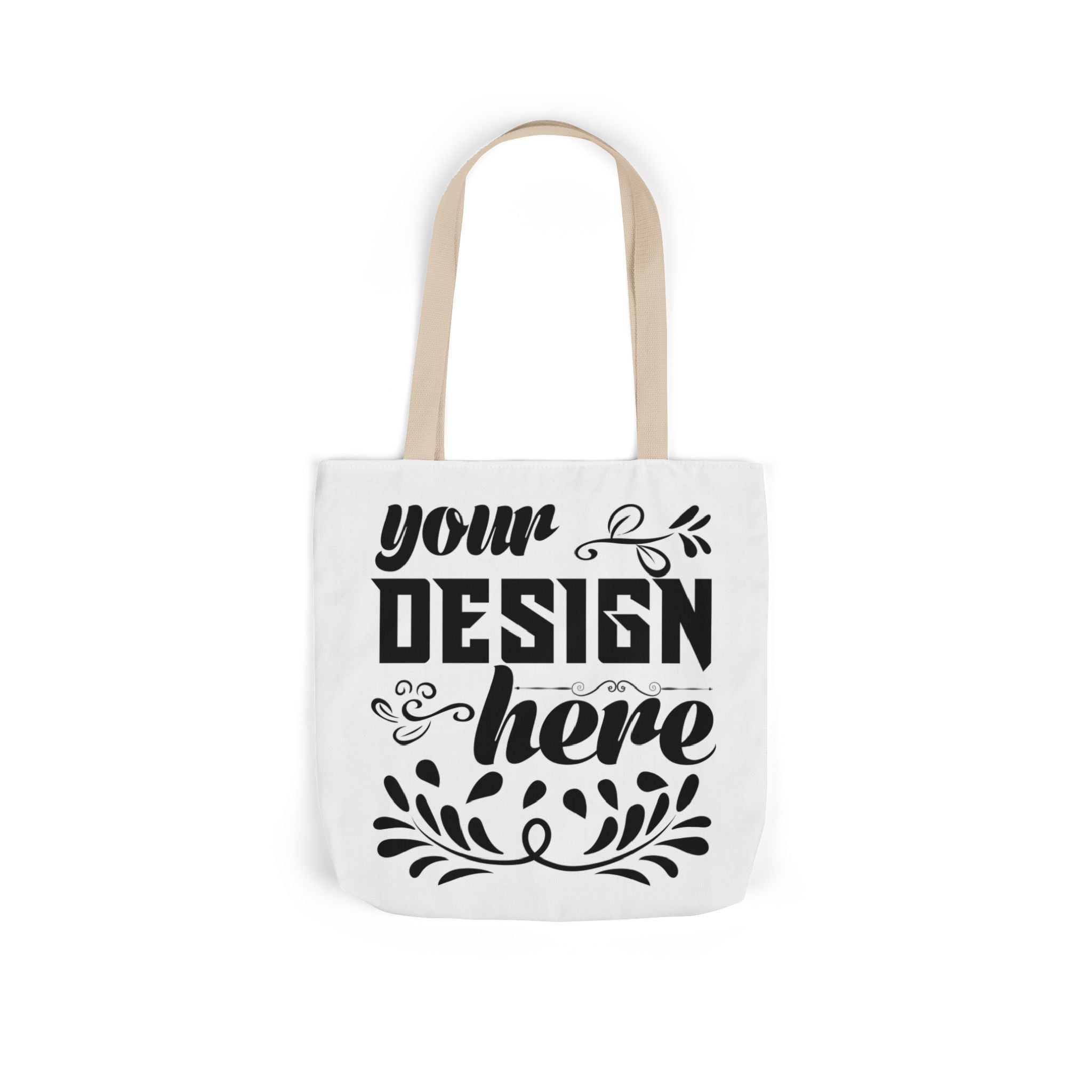 Customizable Canvas Tote Bag With 5 Color Strap Options All Over Print