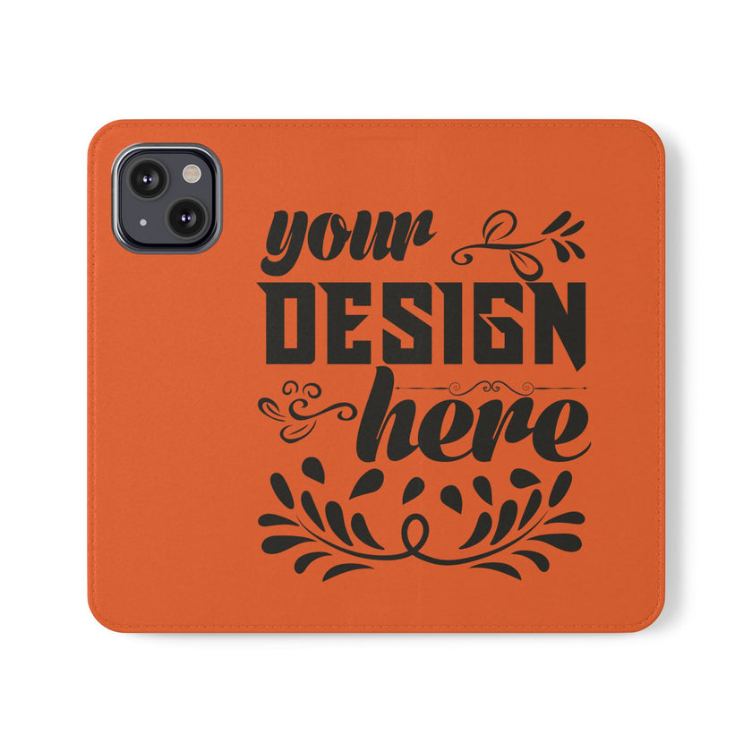 Customizable Flip Folio Phone Case With Card Slots Stand And Elastic Strap