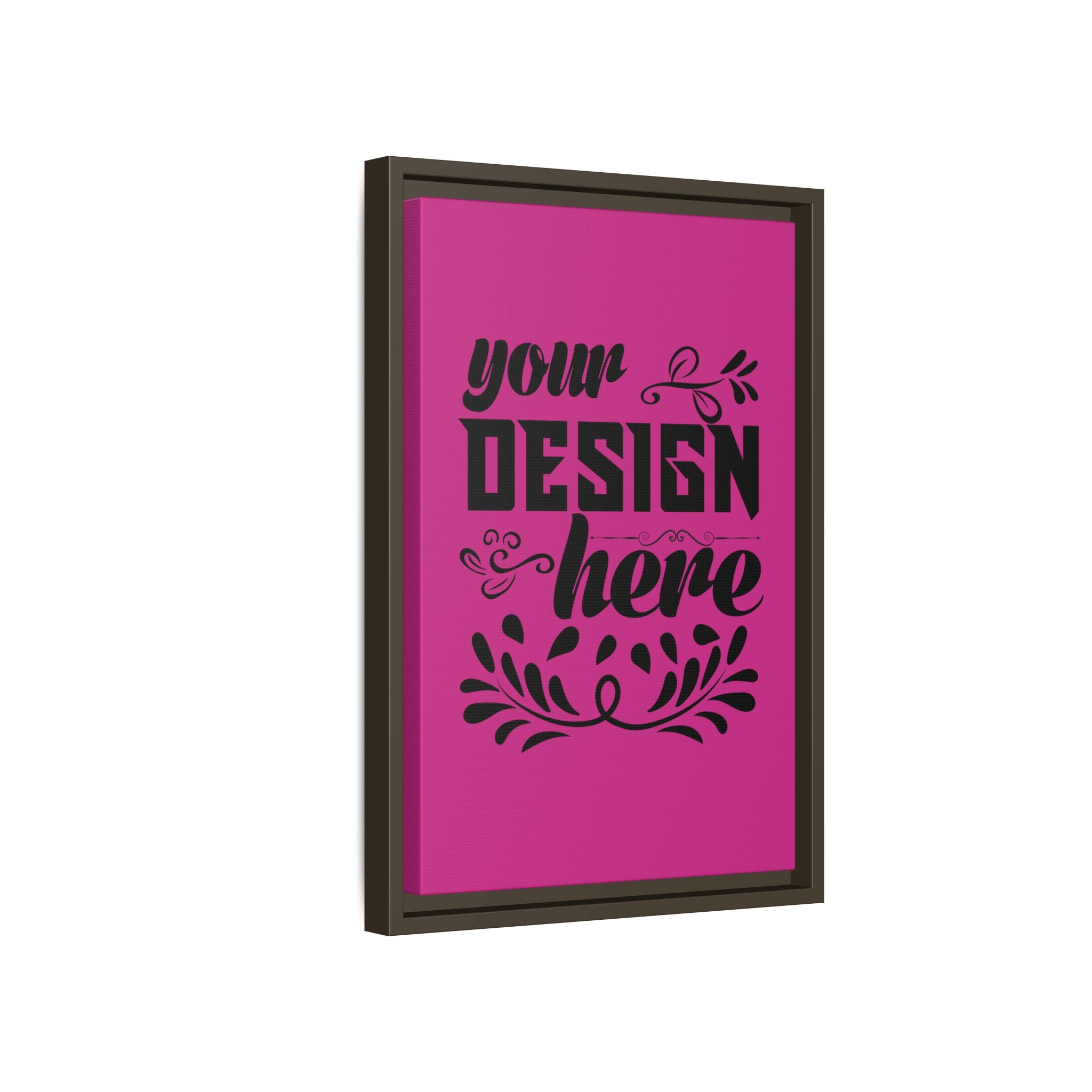 Customizable Framed Matte Canvas Print with Pinewood Frame Sawtooth Hanger