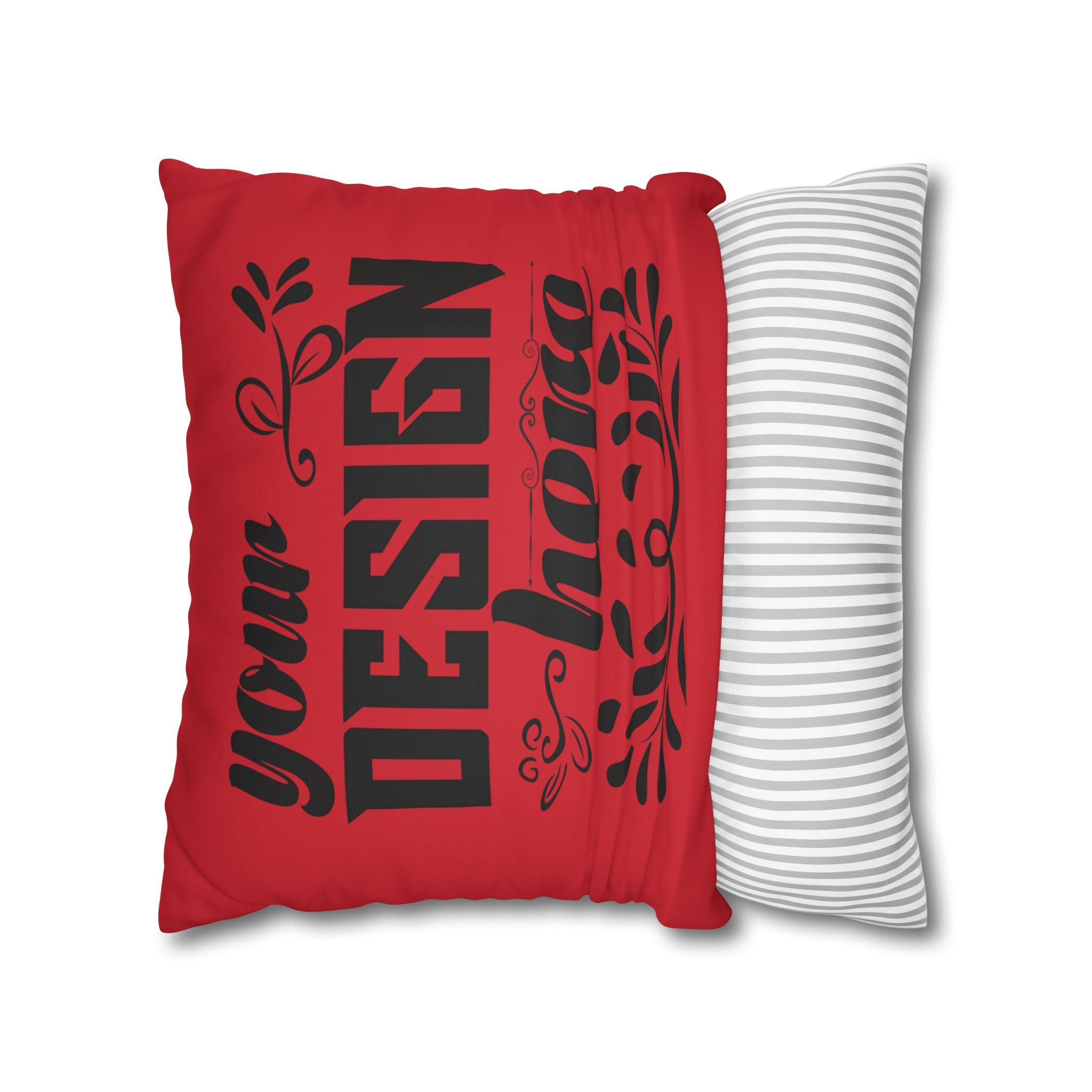 Customizable Faux Suede Square Pillowcase with Concealed Zipper Closure