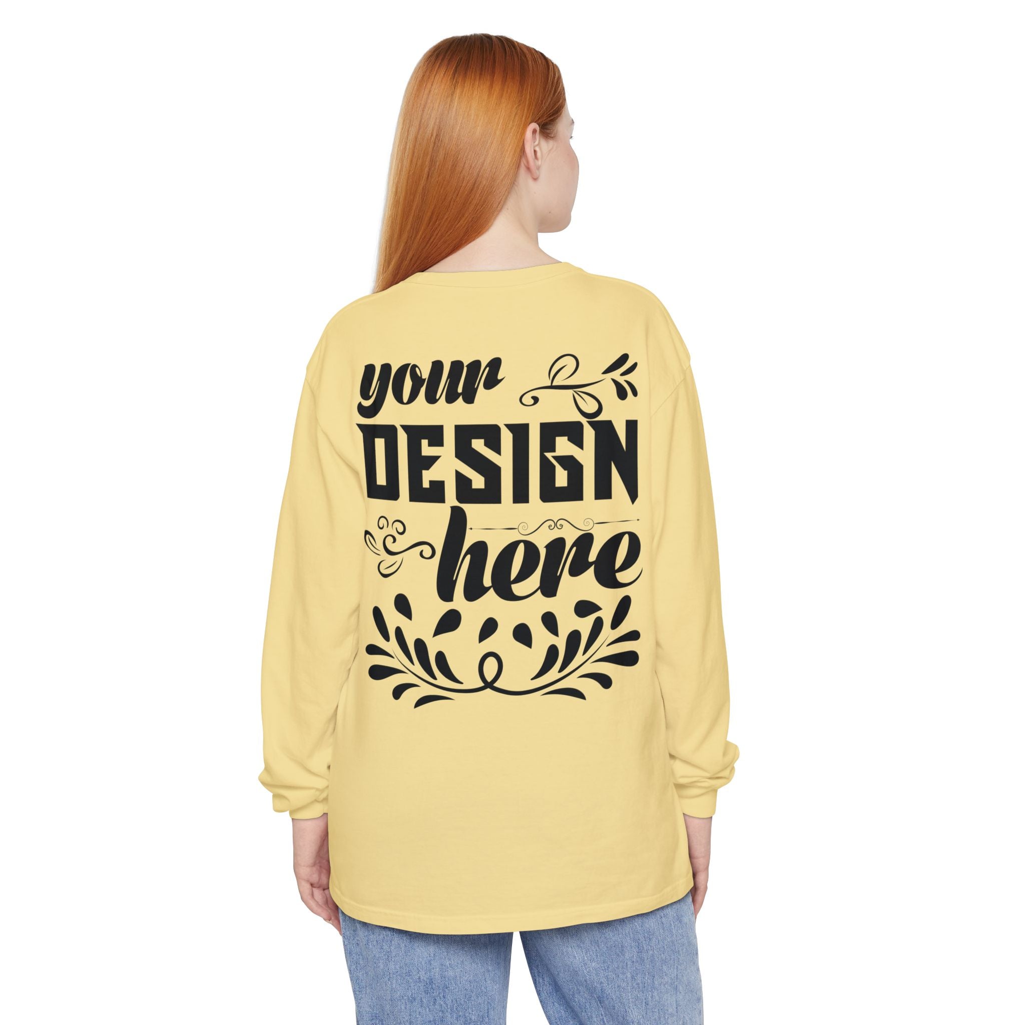 Customizable Comfort Colors 6014 Unisex Garment Dyed Long Sleeve T Shirt