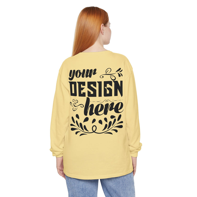 Customizable Comfort Colors 6014 Unisex Garment Dyed Long Sleeve T Shirt
