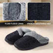 Women’s Fuzzy Memory Foam House Slippers – Indoor Outdoor Cozy Knit Slip-On with Plush Lining & Anti-Skid Rubber Sole