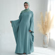 Nameria Womens Bat Sleeve Long Dress With Belt Crewneck