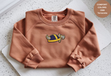 Unisex Garment-Dyed Sweatshirt with Viking Helmet Embroidery