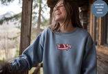 Unisex Garment-Dyed Sweatshirt with Viking Helmet Embroidery