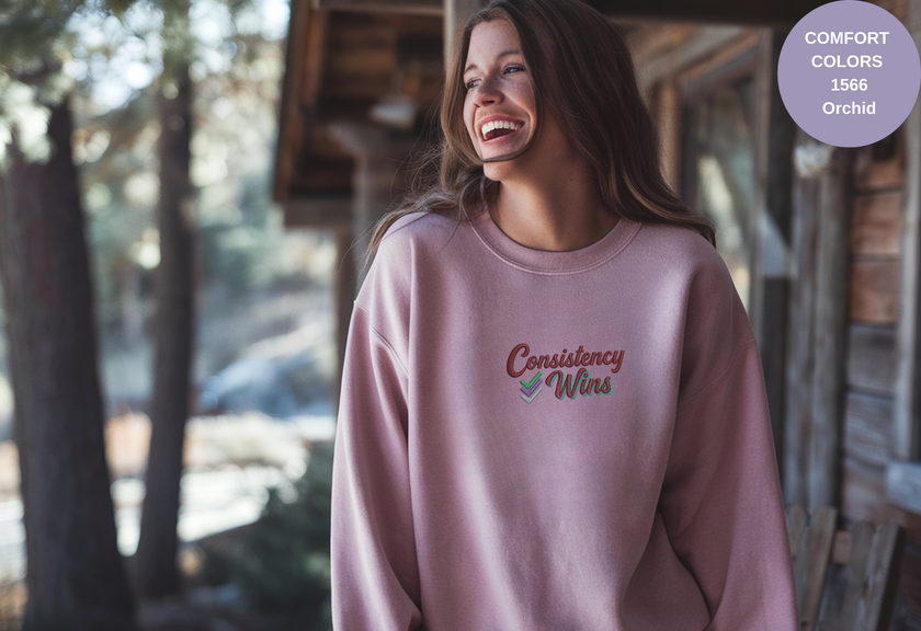 Unisex Garment-Dyed Sweatshirt with Consistency Wins Embroidery