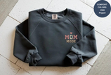 Unisex Garment-Dyed Sweatshirt with Mom Mode Embroidery