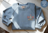 Unisex Garment-Dyed Sweatshirt with Mom Mode Embroidery