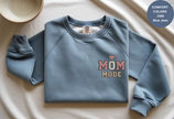 Unisex Garment-Dyed Sweatshirt with Mom Mode Embroidery