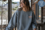 Unisex Garment-Dyed Sweatshirt with Mom Mode Embroidery