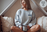 Unisex Garment-Dyed Sweatshirt with Dad Mode Embroidery