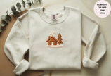 Unisex Garment-Dyed Sweatshirt with Cozy Cabin Embroidery
