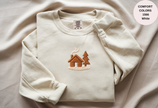 Unisex Garment-Dyed Sweatshirt with Cozy Cabin Embroidery