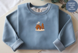 Unisex Garment-Dyed Sweatshirt with Cozy Cabin Embroidery