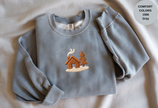 Unisex Garment-Dyed Sweatshirt with Cozy Cabin Embroidery