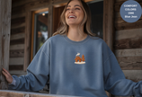 Unisex Garment-Dyed Sweatshirt with Cozy Cabin Embroidery