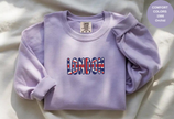 Unisex Garment-Dyed Sweatshirt with London Flag Embroidery