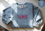 Unisex Garment-Dyed Sweatshirt with London Flag Embroidery
